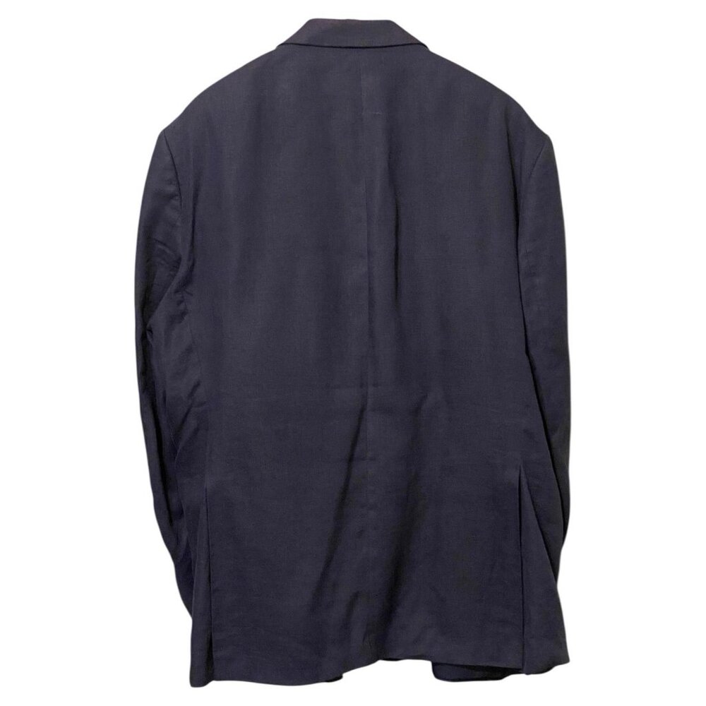 Ralph Lauren Navy Blue Linen Blazer Men's 52L Single Breasted 2 Button - Picture 2 of 10